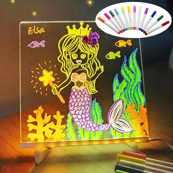 LED Magic Note Board Glowing Acrylic Message Marker