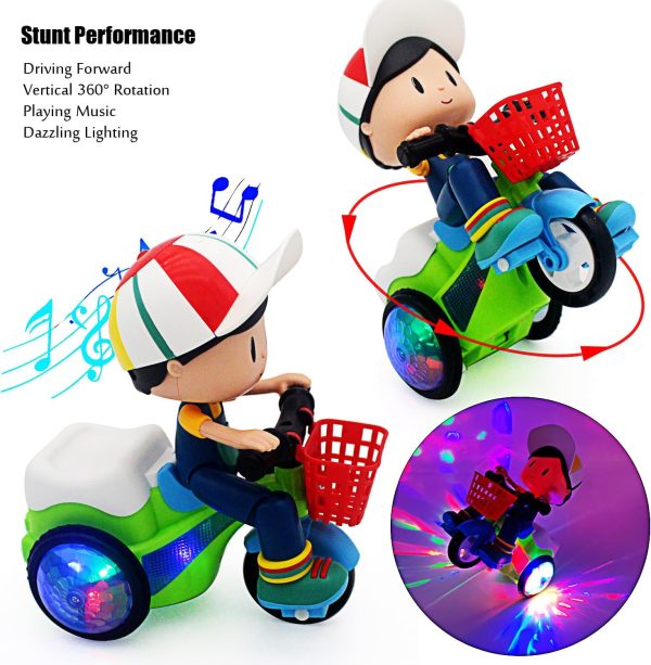 Electric Stunt Tricycles Music And Colorful Lights