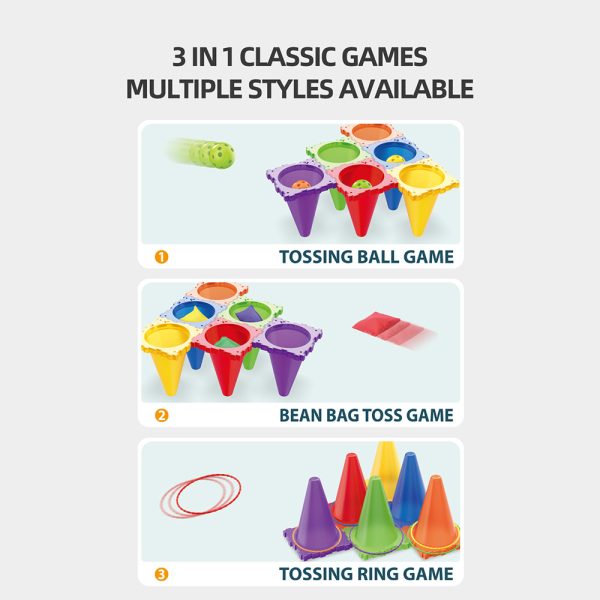 3 In 1 Carnival Ice Cream Cone Throwing Games