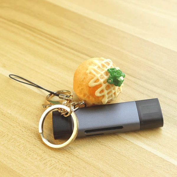 Simulation Octopus Meatballs Food Keychain Pendant