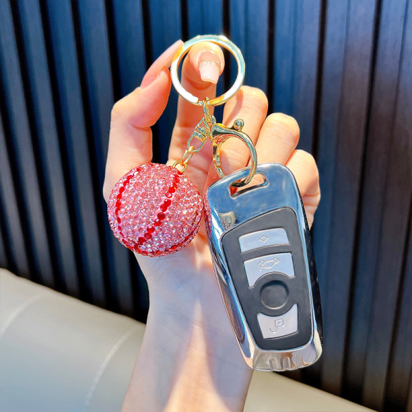 Rhinestone Basketball Car Keychain Pendant