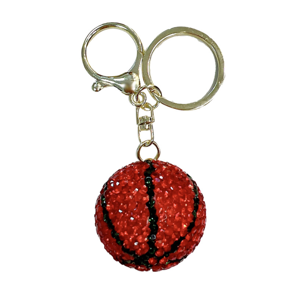 Rhinestone Basketball Car Keychain Pendant