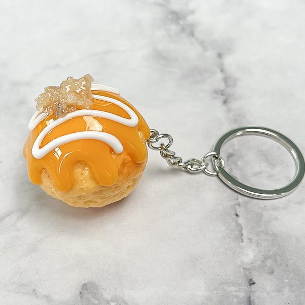 Simulation Octopus Meatballs Food Keychain Pendant